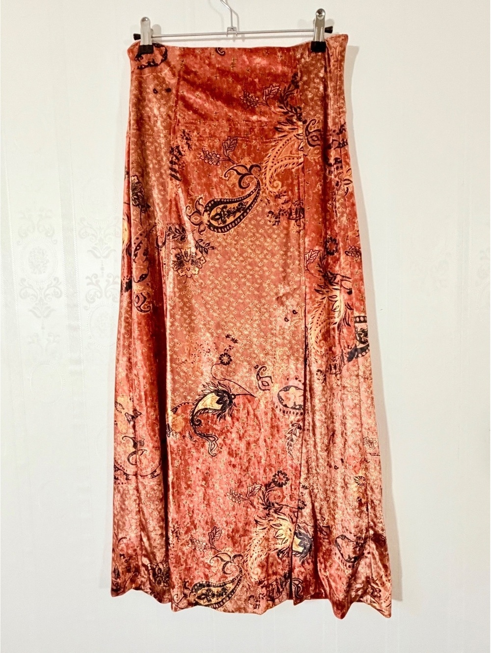 Free People Paisley Velvet Maxi Skirt | Size M